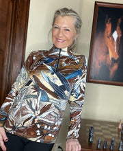 Load image into Gallery viewer, NEW!! C.D. Botanical Raglan Long Sleeved Quarter-Zip Top