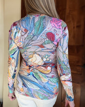 Load image into Gallery viewer, NEW!! "Three Irises" V-Shaped Neck Long Sleeve Top