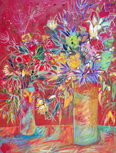 Load image into Gallery viewer, "Celebration In Red-Two Vases" 8x10 inch Canvas Reproduction
