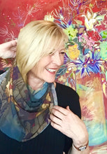 Load image into Gallery viewer, "Abstract Autumn" 16x72 Inch Chiffon Scarf
