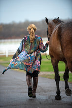 Load image into Gallery viewer, "Midnight Garden Botanical" Long Chiffon Duster