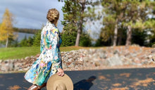 Load image into Gallery viewer, "Ayana Botanical" Long Sleeve Chiffon Shirt Dress