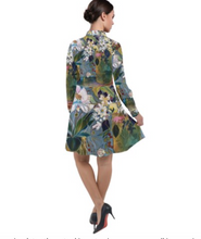 Load image into Gallery viewer, "Ayana Botanical" Long Sleeve Chiffon Shirt Dress
