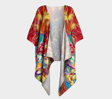 Load image into Gallery viewer, &#39;Celebration In Red Botanical&quot; Draped Short Chiffon Kimono Top