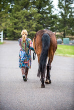 Load image into Gallery viewer, "Midnight Garden Botanical" Long Chiffon Duster