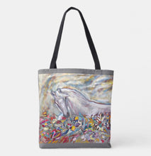Load image into Gallery viewer, "White Spirit Horse Botanical" Canvas Tote Bag