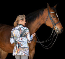 Load image into Gallery viewer, New!! "White Flower Botanical" Open Front Pocket Cardigan