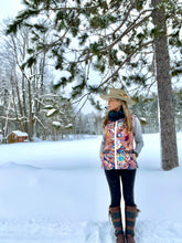Load image into Gallery viewer, "Hidden Bunnies”Botanical" Zip-Up Puffer Vest