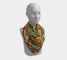 Load image into Gallery viewer, &quot;Golden Ranunculus&quot; 36x36 Inch Wild Rag Satin Scarf