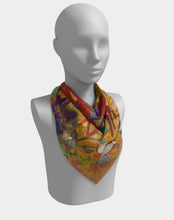 Load image into Gallery viewer, ANIMAL LOVERS COLLECTION "Red Rabbits Run Botanical" 26x26 Inch Chiffon Scarf
