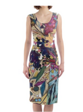 Load image into Gallery viewer, "Ethereal Botanical" Sleeveless Bodycon Dress