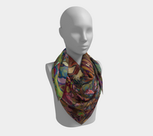 Load image into Gallery viewer, ANIMAL LOVERS COLLECTION &quot;The Barnyard King Botanical&quot; 36x36 Inch Chiffon Wild Rag Scarf (EG)