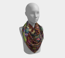Load image into Gallery viewer, ANIMAL LOVERS COLLECTION "The Barnyard King Botanical" 36x36 Inch Chiffon Wild Rag Scarf (EG)