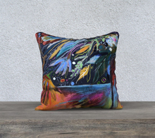 Load image into Gallery viewer, "Dark Botanical" 18x18 Inch Velveteen Pillow Case