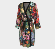 Load image into Gallery viewer, &quot;Midnight Garden Botanical&quot; Long Chiffon Duster