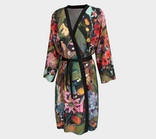 Load image into Gallery viewer, "Midnight Garden Botanical" Long Chiffon Duster