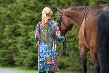 Load image into Gallery viewer, "Midnight Garden Botanical" Long Chiffon Duster