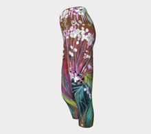 Load image into Gallery viewer, &quot;Southern Botanicals w/Brown and Pink&quot; Capri Leggings