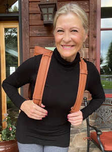"Golden Ranunculus" Vegan Leather Backpack
