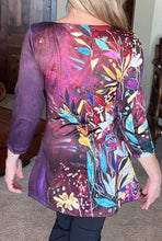 Load image into Gallery viewer, NEW!! "Enchantment in Pink and Burnt Sienna" 3/4 Sleeve Tunic with Slits