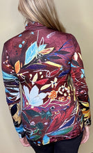 Load image into Gallery viewer, NEW!! "Enchantment in Pink and Burnt Sienna" Half Zip Long Sleeve Top