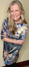 Load image into Gallery viewer, NEW!! "Stella D'Oro Botanical-Blue" Classic Flare Dress