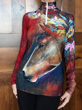 Load image into Gallery viewer, NEW!! &quot;Bay Mare Botanical&quot; Half-Zip Long Sleeve Performance Top