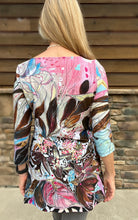 Load image into Gallery viewer, NEW!! “Stella’s Little Garden” 3/4 Sleeve Tunic with Slits