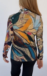 NEW!! "Ethereal Botanical" Half-Zip Long-Sleeved Top