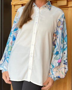 NEW!! "I.P. Botanical" Women's Long Sleeve Button-Up Blouse