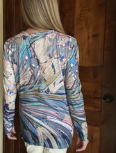 Load image into Gallery viewer, NEW!! &quot;Light Blue Stella D&#39;oro&quot; Long Sleeve Artsy Pull-Over Top