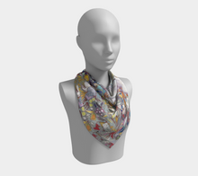 Load image into Gallery viewer, ANIMAL LOVERS COLLECTION &quot;White Spirit Horse Botanical&quot; 26x26 Inch Chiffon Scarf