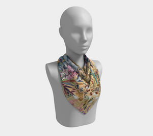 ANIMAL LOVERS COLLECTION "King of the Summer North Botanical" 26x26 Inch Chiffon Scarf