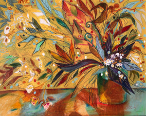 "Fiddlehead Ferns" Mixed Media Painting