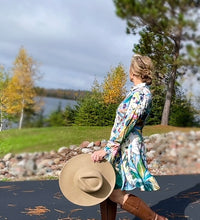 Load image into Gallery viewer, &quot;Ayana Botanical&quot; Long Sleeve Chiffon Shirt Dress