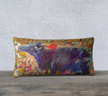 Load image into Gallery viewer, &quot;Blue Steer Botanical&quot; 12x24 Inch Artisan Accent Pillow Case
