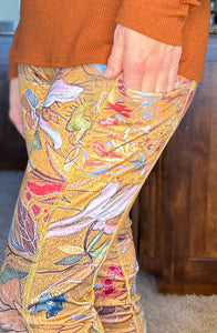 'D.F.D. Botanical" Long Yoga Legging with Side Pockets