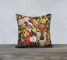 Load image into Gallery viewer, RESTOCK!! 18x18 Inch &quot;Fawn Botanical&quot; Velveteen Pillow Case
