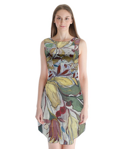 J.K. Botanical Sleeveless Chiffon Dress (All-Over Print)