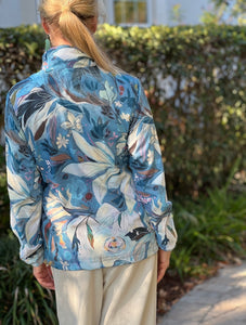 "T.E. Botanical" Half-Zip Windbreaker Jacket