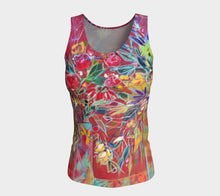 Load image into Gallery viewer, &quot;Celebration In Red Botanical&quot; Fitted Peachskin Tank Top