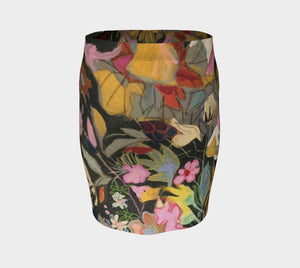 ANIMAL LOVERS COLLECTION "Fawn Botanical" Artisan Fitted Skirt