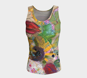 "One Yellow Tulip" Long Fitted tank Top