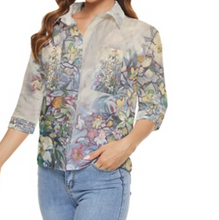 Load image into Gallery viewer, NEW!! &quot;Orchids and Such Botanical&quot; Quarter Sleeve Pocket Shirt