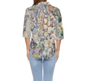 NEW!! "Orchids and Such Botanical" Quarter Sleeve Pocket Shirt