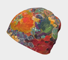 Load image into Gallery viewer, &quot;Floral #2 with Teal Dots Botanical&quot; Beanie