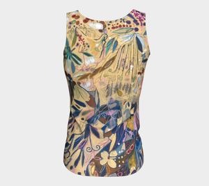 NEW!! ANIMAL LOVERS COLLECTION "King of the Summer North Botanical" Fitted Peachskin Jersey Tank Top
