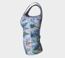 Load image into Gallery viewer, &quot;Beautiful Blues Botanical&quot; Peachskin Fitted Tank Top