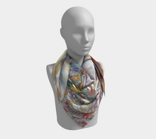Load image into Gallery viewer, ANIMAL LOVERS COLLECTION &quot;White Spirit Horse Botanical&quot; 36x36 Inch Chiffon Wild Rag Scarf (EG)